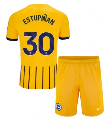 Brighton Pervis Estupinan #30 Venkovní dres komplet pro Děti 2024-25 Krátkým Rukávem (+ Krátké kalhoty)